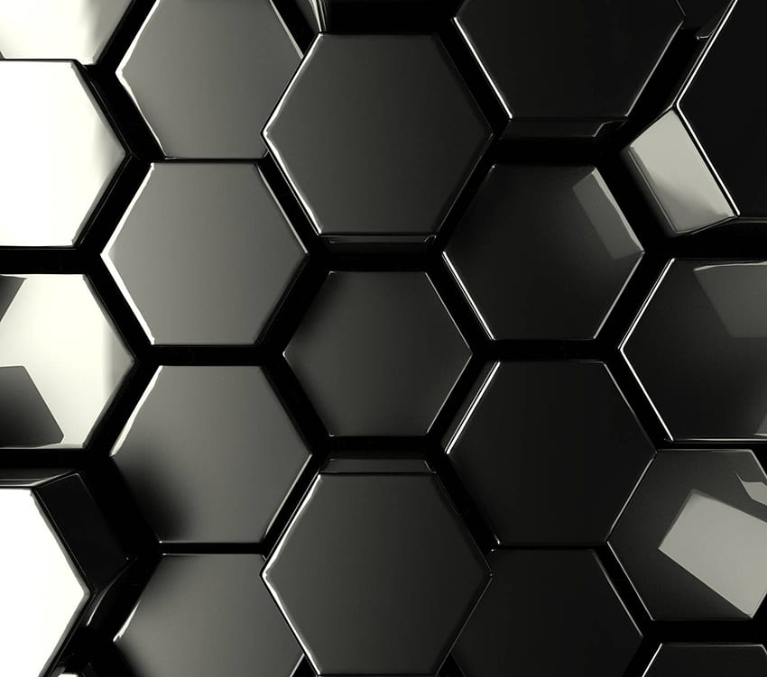 Dark Hexagon, 3D Hexagon HD wallpaper