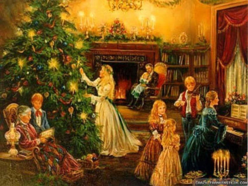 Victorian Christmas, Old Christmas HD wallpaper