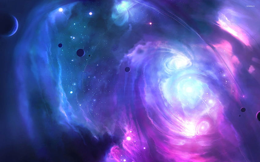Rosa und blaue Galaxie - Weltraum, blauer Universumsraum HD-Hintergrundbild