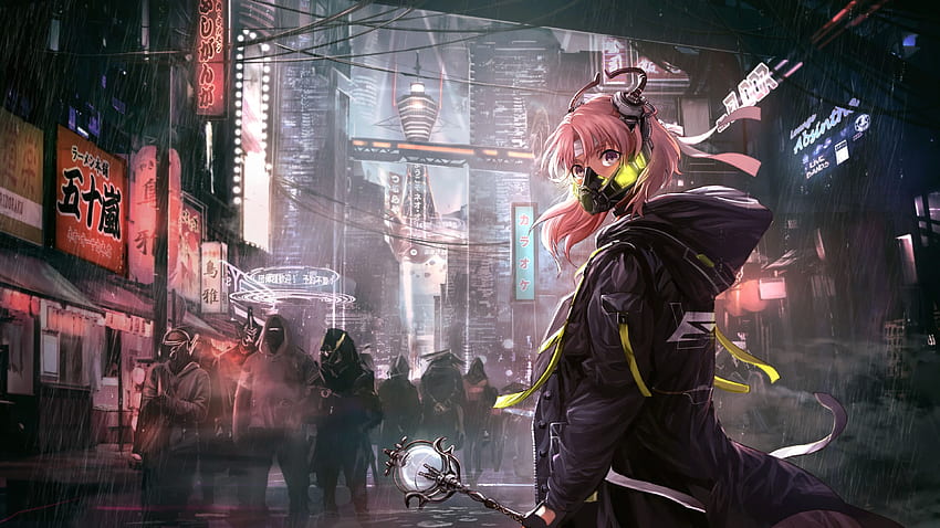 Anime Girl Mask Cyberpunk Sci Fi , Anime Punk Girl HD wallpaper