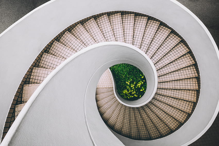 Staircase, spiral, stairway HD wallpaper