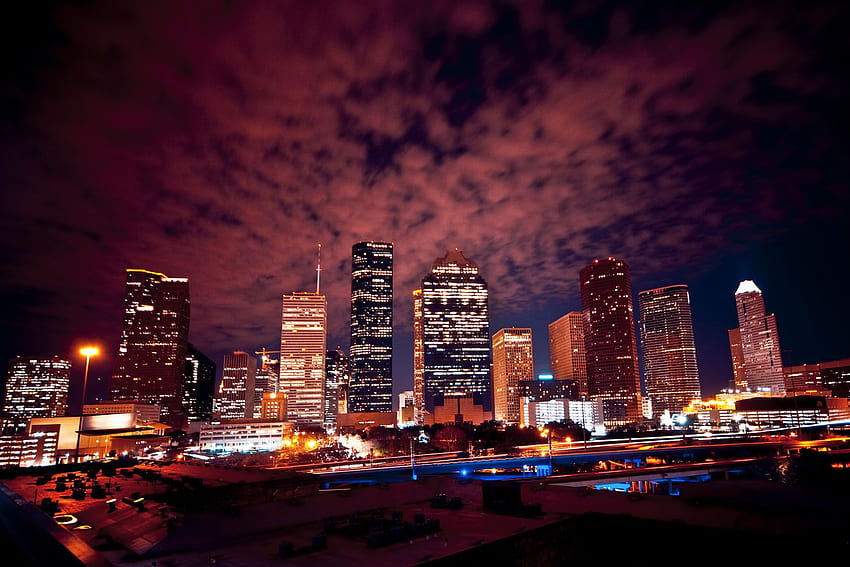 O pomysłach na tatuaż Houston Angels And Skyline, Skyline at Night Tapeta HD