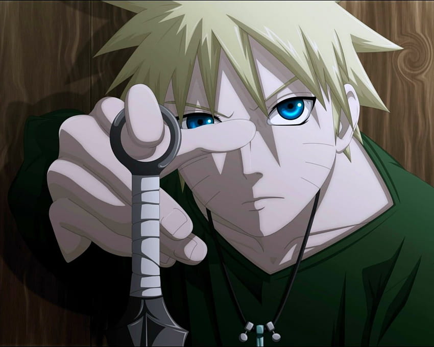 Naruto hält schwarzes Kunai HD-Hintergrundbild