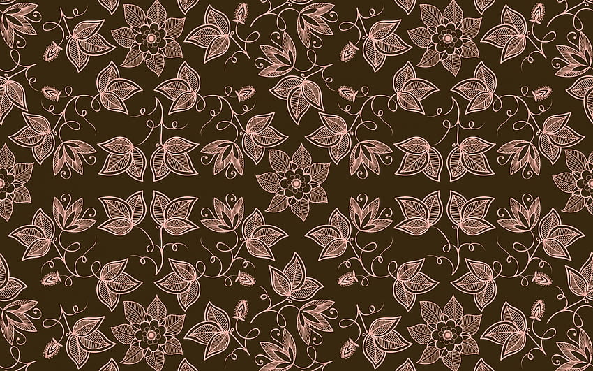 Texture, pink, brown, flower, paper, pattern HD wallpaper
