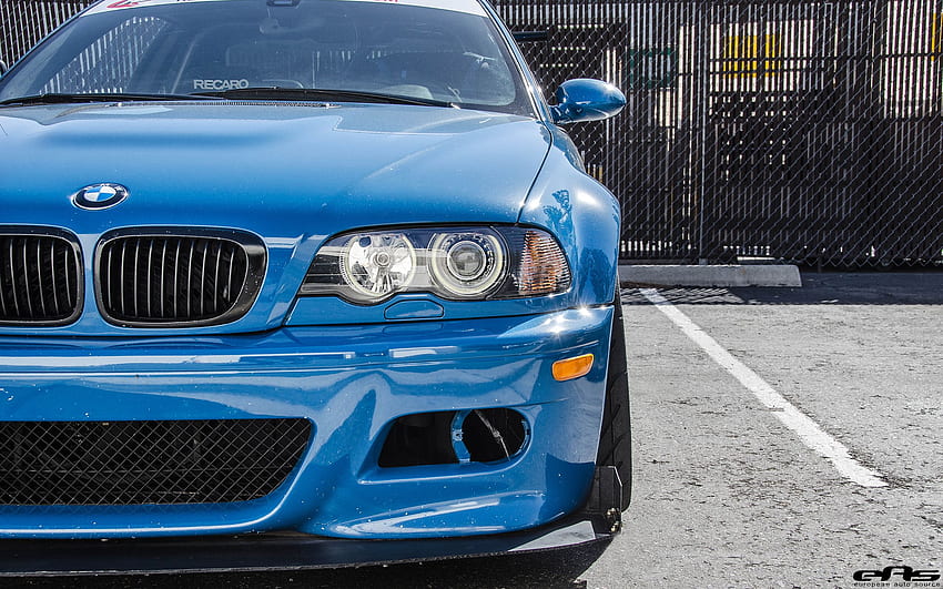A Time Attack Laguna Seca azul E46 M3 em detalhe, azul BMW M3 papel de parede HD