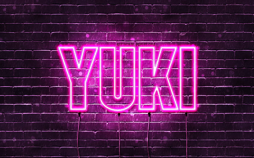 Happy Birtay Yuki, , pink neon lights, Yuki name, creative, Yuki Happy Birtay, Yuki Birtay, popular japanese female names, with Yuki name, Yuki HD wallpaper