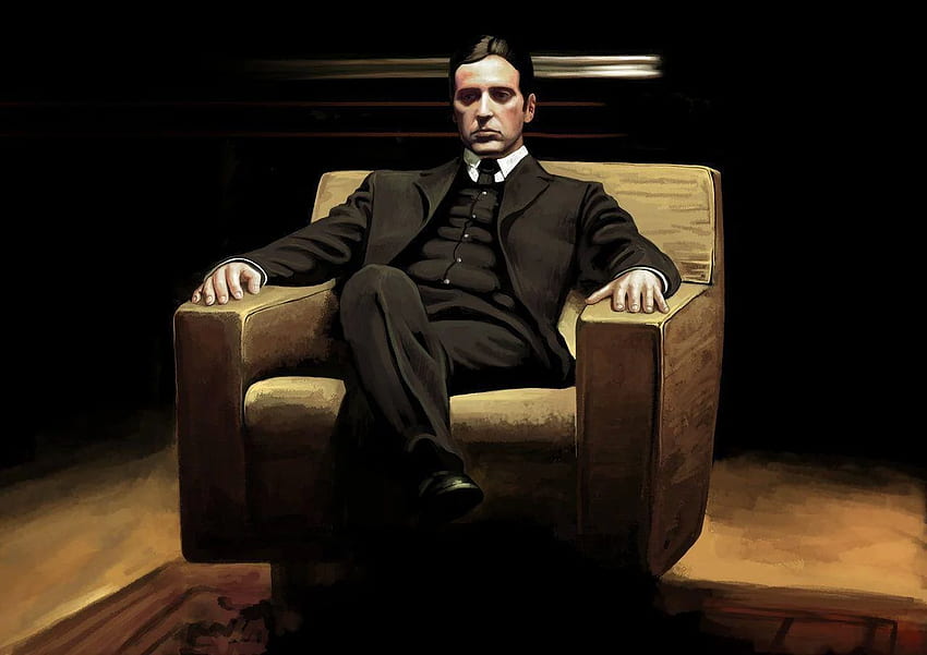 Al Pacino Michael Corleone #monochrome The Godfather #2K #wallpaper  #hdwallpaper #desktop