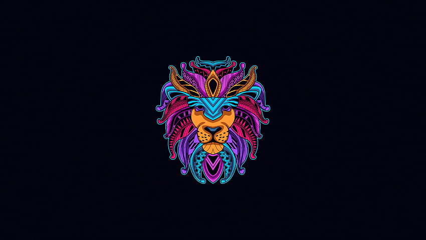 Lion Minimal , Artist, ,, Minimalist OLED HD wallpaper