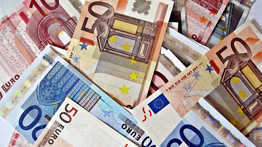 Geld-Bargeld-Euro-Währungs-Scheine vom Menschen gemacht HD-Hintergrundbild
