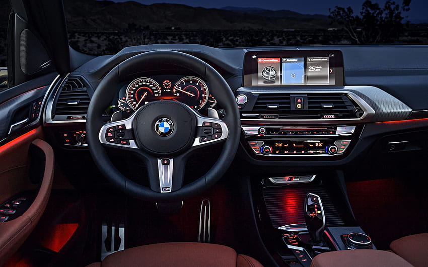 interior, BMW X3, , 2018 coches, salpicadero fondo de pantalla