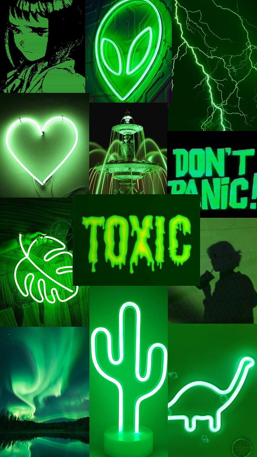 Aesthetic Neon Green College. Green , Pretty iphone, Pretty , Green and Black Gothic HD phone wallpaper