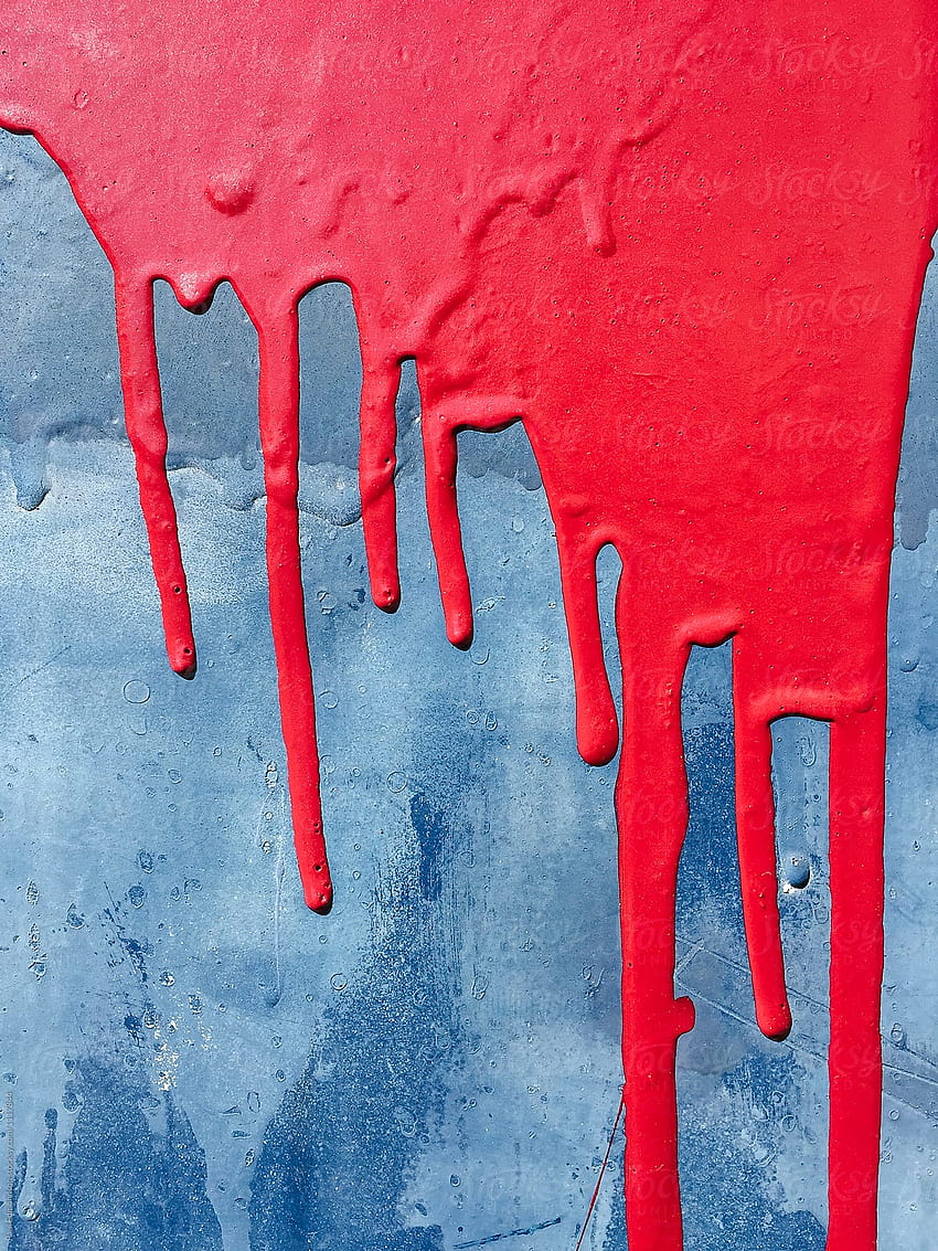Dripping red graffiti paint on wall, close up by Rialto - Stocksy United HD phone wallpaper