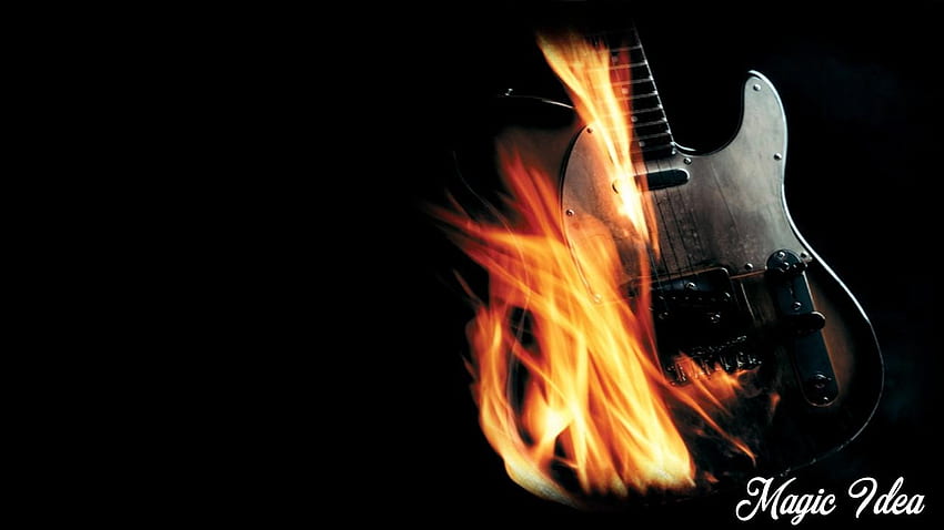 Fire Guitar for Android - APK, Flaming Guitar HD wallpaper