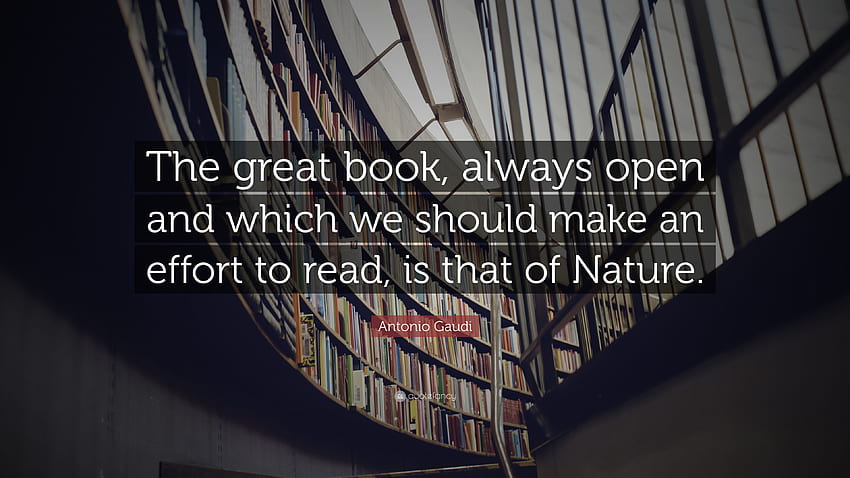 Antonio Gaudi Quote: “The great book, always open and which HD wallpaper