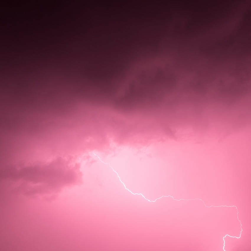 천둥과 함께 분홍색 구름의 그래픽 – 분홍색, 자주색 번개 폭풍 HD 전화 배경 화면
