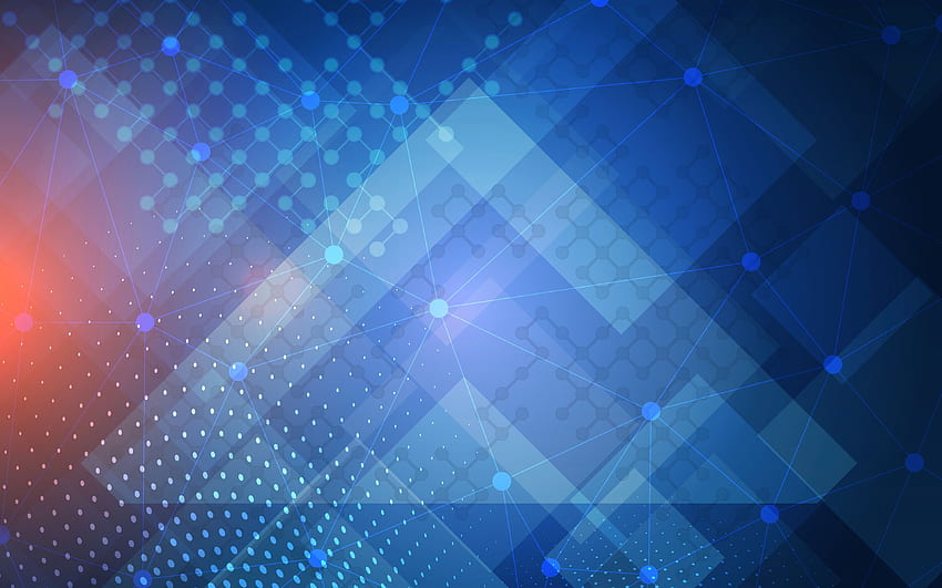 network concept, , blue background HD wallpaper