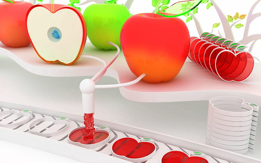 Fruits, Apples, 3D, Mechanism, System, Device HD wallpaper | Pxfuel