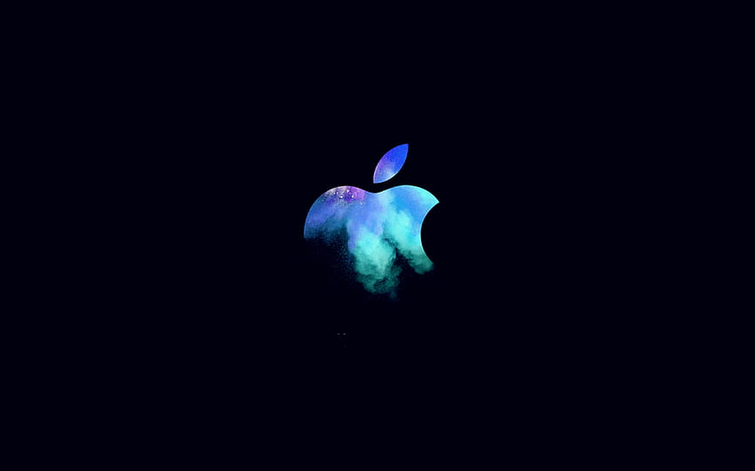 โลโก้ Apple Mac Event Dark Illustration Art Blue, Apple Macintosh วอลล์เปเปอร์ HD