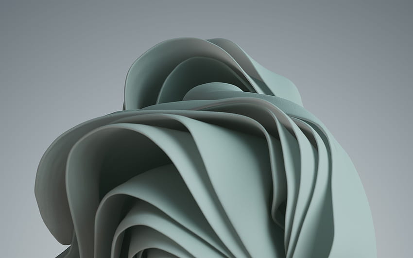 gelombang 3D abu-abu,, minimalis, gelombang abstrak, latar belakang abu-abu, kreatif, latar belakang dengan gelombang Wallpaper HD