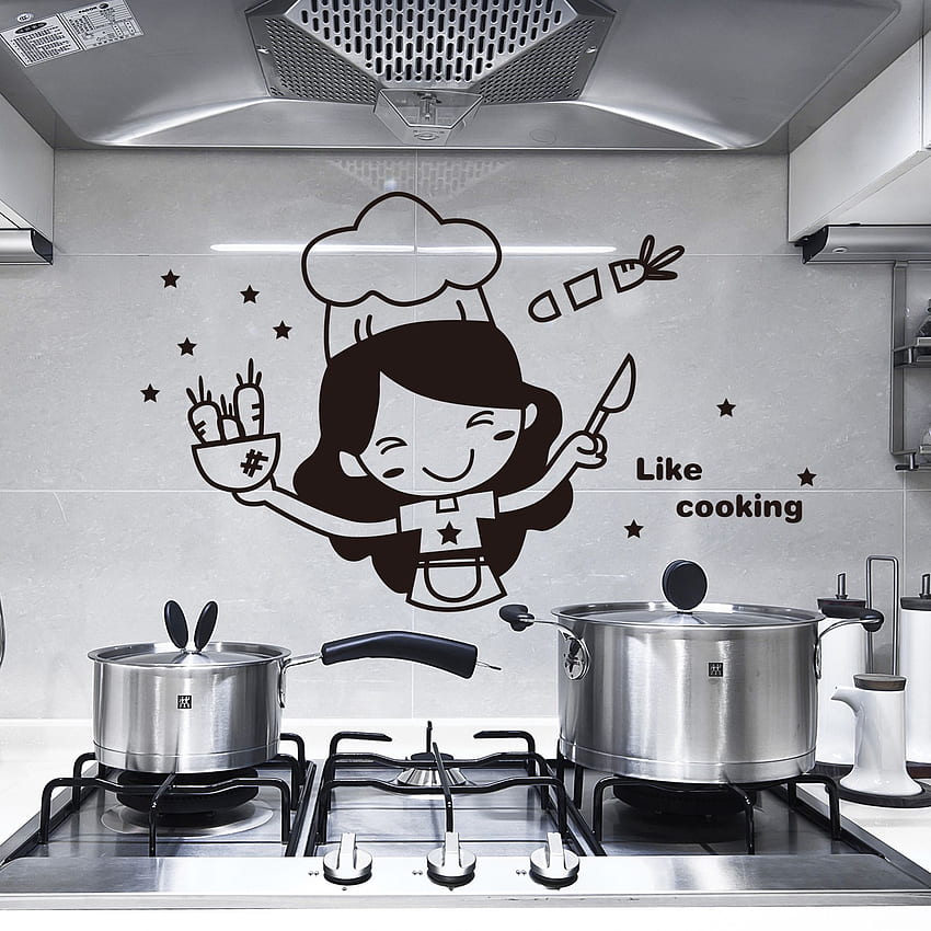 Kitchen Wall Stickers Cute Chef Cooking DIY Wall Removable Home Decoration  Oven Dining Hall PVC Wall Decals. Wall Stickers HD phone wallpaper | Pxfuel