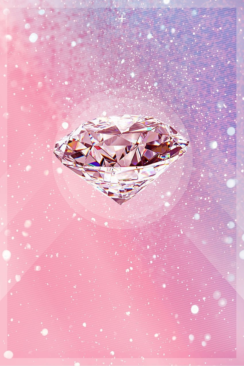 Pink Diamonds Shiny Geometric Romantic Dreamy Background Material. Berlian merah muda, Berlian merah muda, Berlian, Berlian Biru dan Merah Muda wallpaper ponsel HD