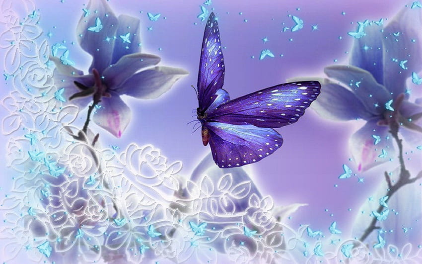 Butterfly Background, Blue Butterfly HD wallpaper