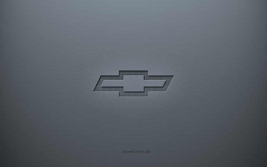 Logotipo da Chevrolet, cinza criativo de fundo, Emblema da Chevrolet, textura de papel cinza, Chevrolet, plano de fundo cinza, Chevrolet 3d logo papel de parede HD