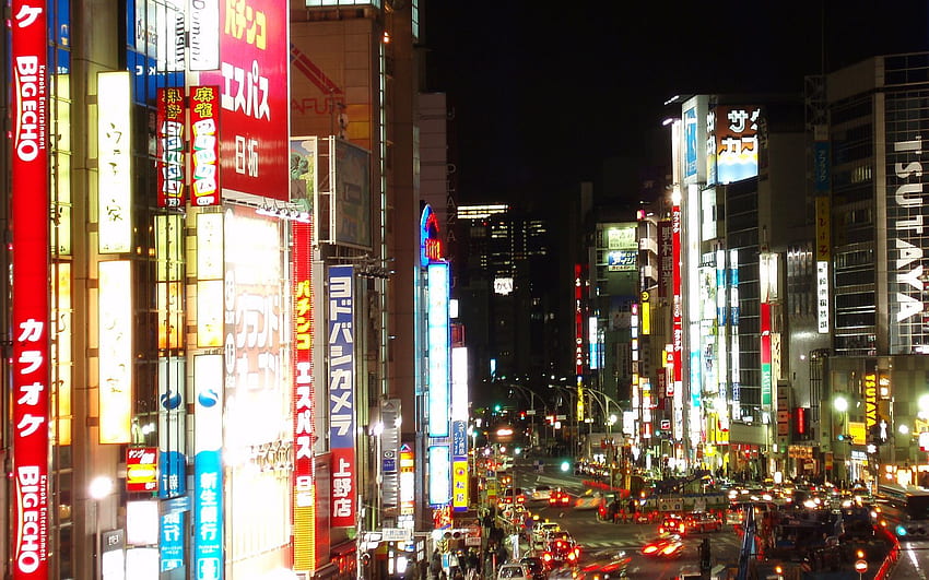 Japón firma luces de neón. Lugares a los que me gustaría ir. Alto, Neón de Tokio fondo de pantalla