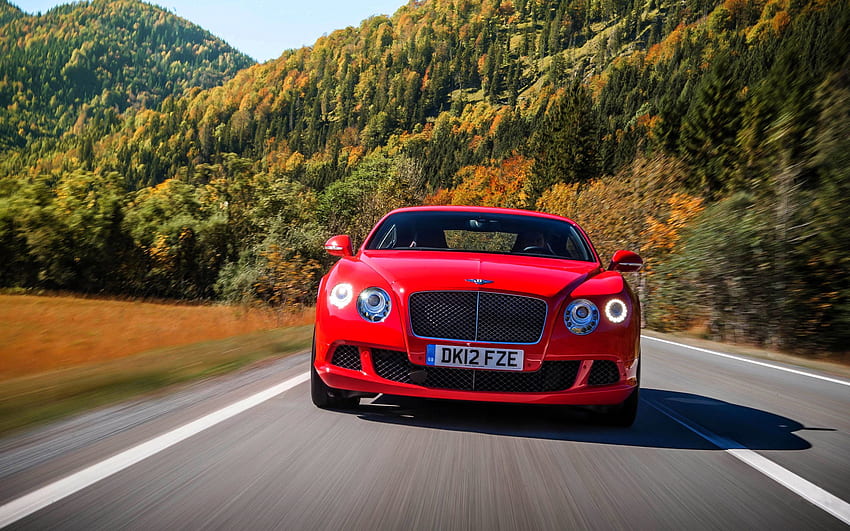 Bentley, Mobil, Jalan, Gerakan, Lalu Lintas, Tampak Depan, Kecepatan, Gt, Kontinental Wallpaper HD