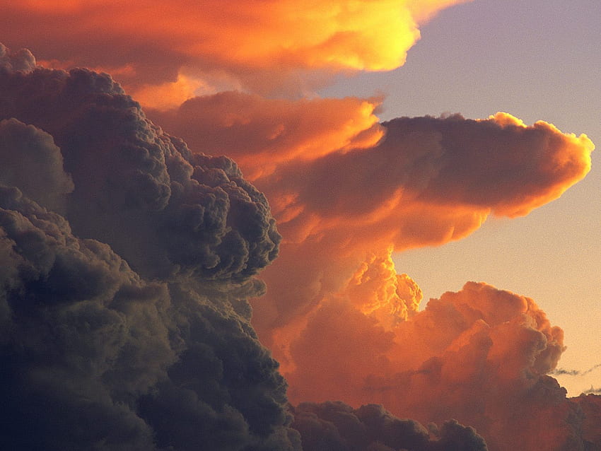 เมฆคิวมูลัสตอนพระอาทิตย์ตก วอลล์เปเปอร์ HD