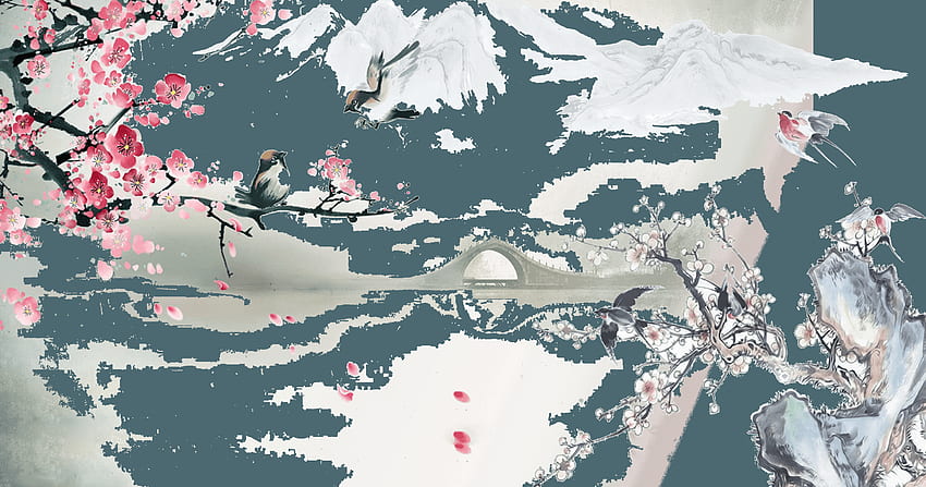 Chinoiserie Shan shui - Chinese ink painting 2953*1552 HD wallpaper