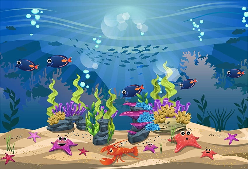 Under The Sea Cartoon Background, Underwater Cartoon HD wallpaper