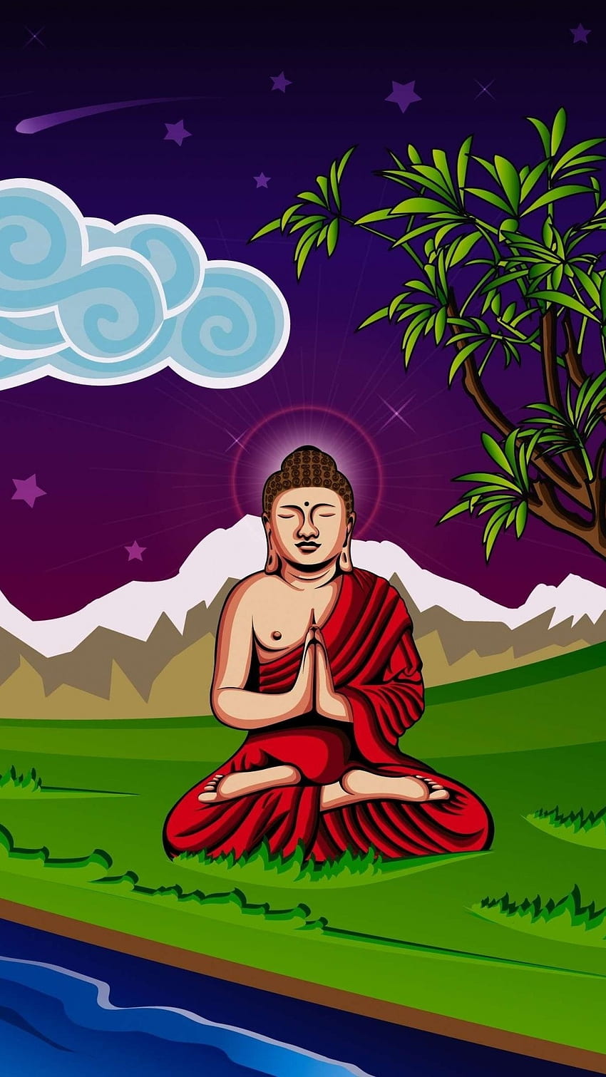 Bhagwan Buddha, Painting, Gautam Buddha HD phone wallpaper | Pxfuel