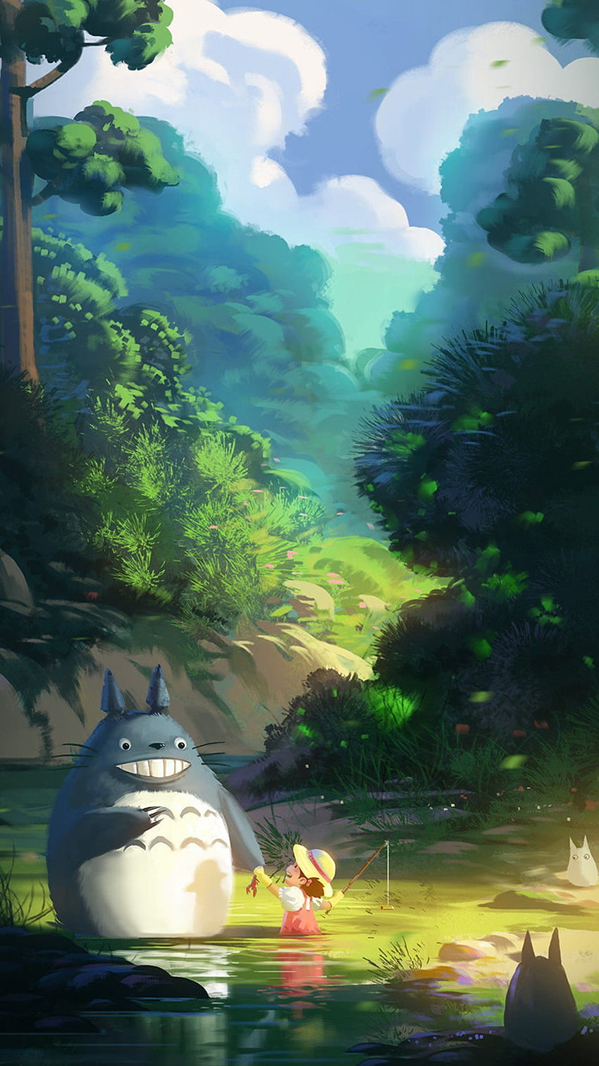 ฉันรักกระดาษ Totoro อะนิเมะ Liang Xing ประกอบศิลปะ วอลล์เปเปอร์โทรศัพท์ HD