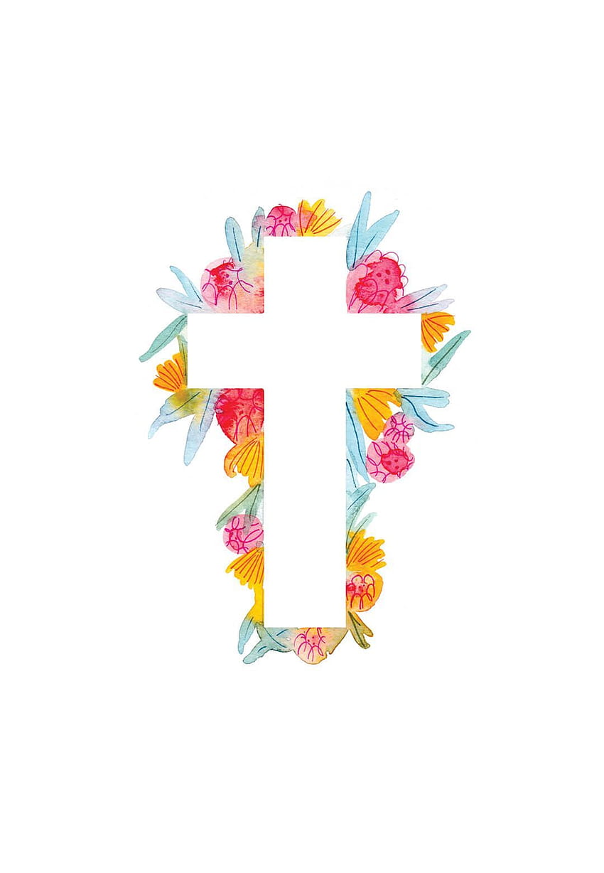 Cross Flowers - 세례 및 세례식 초대장 템플릿(). 인사말 섬. 예수, 기독교 예술, iPhone 비디오 HD 전화 배경 화면