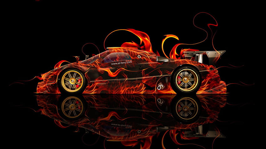 Pagani Zonda R Side Fire Abstract Car 2014 HD wallpaper | Pxfuel