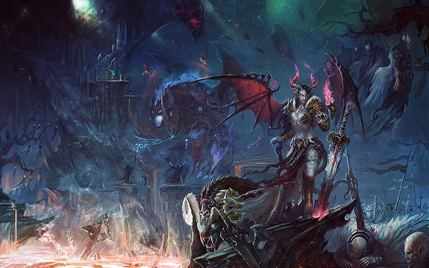 World of WarCraft Swords Demons Warriors Fantasy, WoW Warrior HD wallpaper