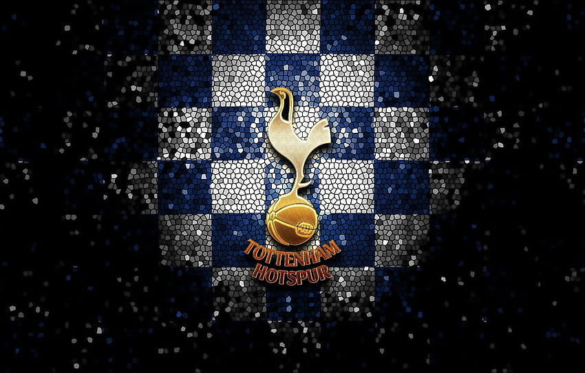 sport, logo, football, glitter, Tottenham Hotspur, checkered for , sección спорт, Sports Logo fondo de pantalla