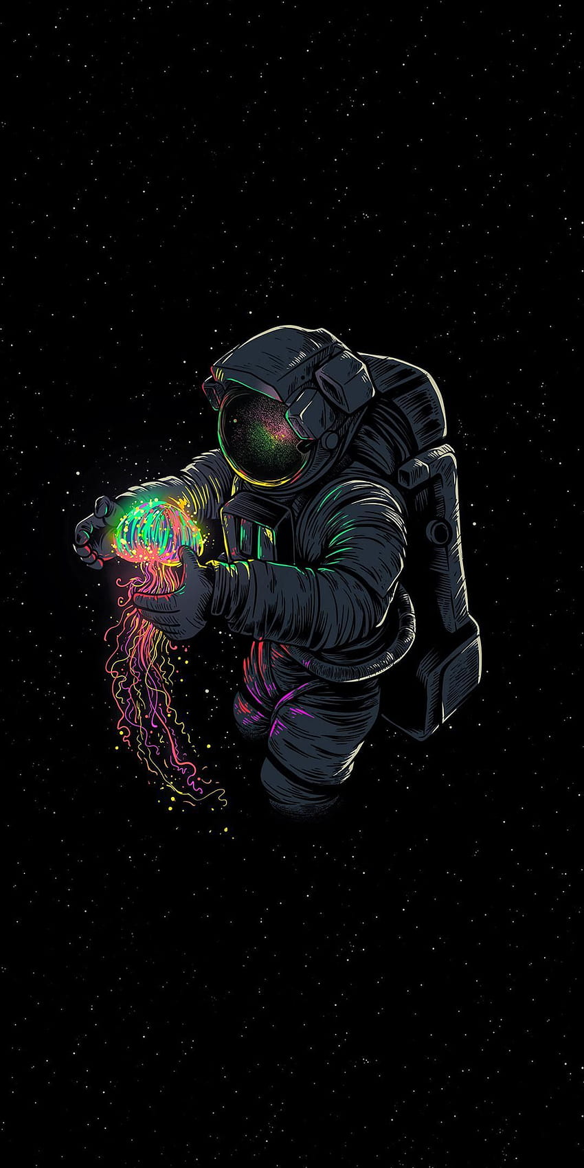 Espacio de neón en 2020. Astronauta, espacio, galaxia Samsung fondo de pantalla del teléfono
