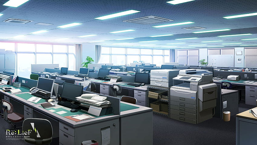 anime, indoors, office. HD wallpaper