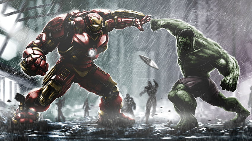 Iron Man New 41 Hulk Vs Hulkbuster Fight. Марвел, Танос и Хълк HD тапет