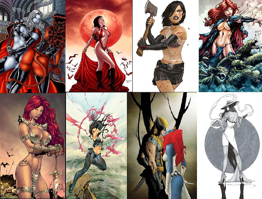 ComicWomen Mix, mystique, lady death, goblin queen, hack HD wallpaper