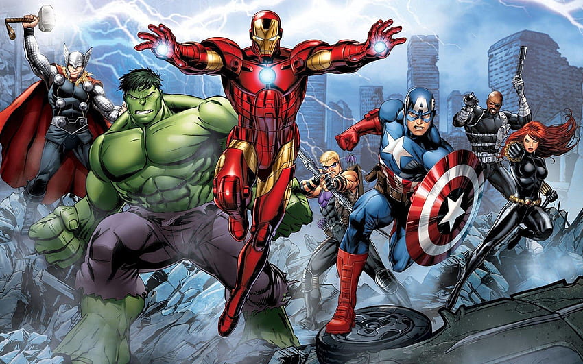The Avengers Assemble Cartoon . HD wallpaper