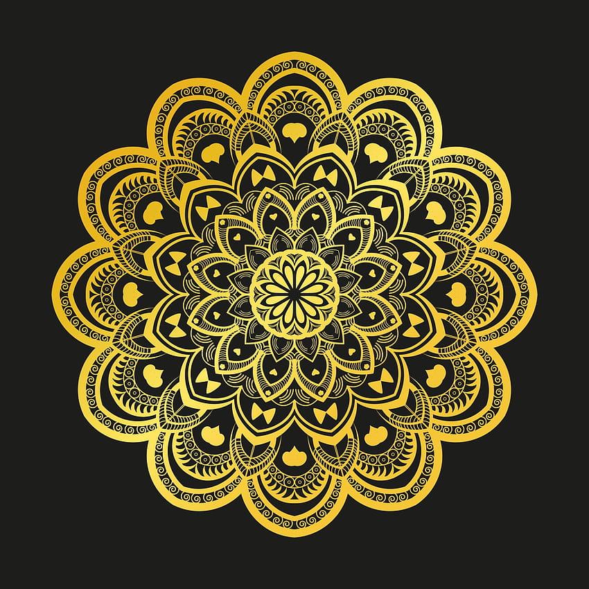Black and yellow floral background. Black and yellow floral pattern background. Golden floral illustration. Golden flower mandala design. Floral tattoo design. Abstract pattern. Abstract design. 2796258 Vector Art at Vecteezy HD phone wallpaper