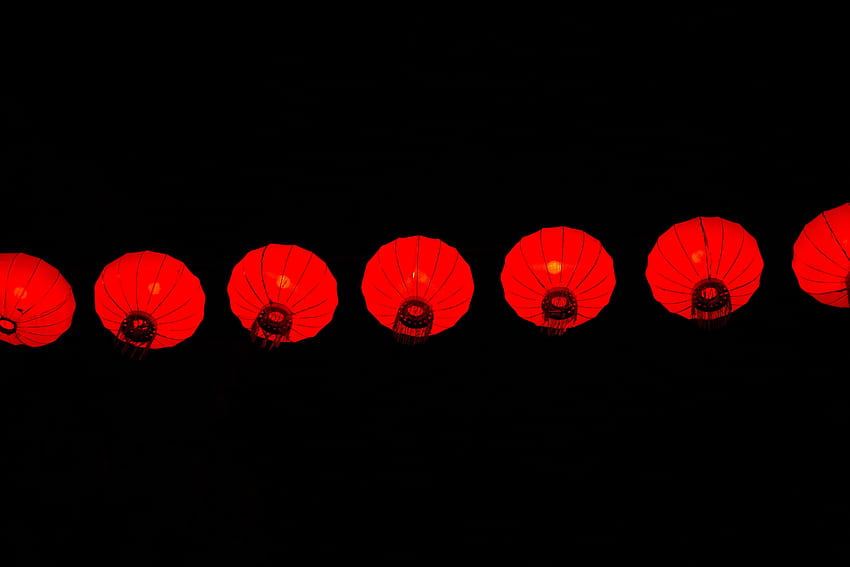Dark, China, Chinese Lanterns HD wallpaper