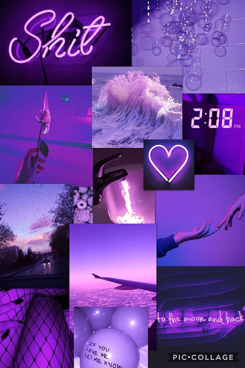 Purple Collage, Light Purple Collage HD phone wallpaper