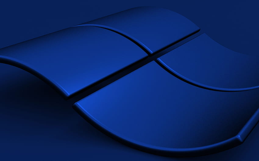 Dark blue Windows logo, Windows 3D logo, dark blue background, Windows emblem, Windows wave logo, Windows for with resolution . High Quality HD wallpaper