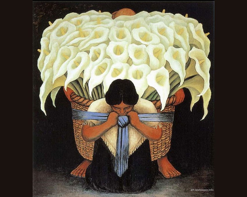 디에고 리베라 . Diego Rivera Art Painting 01. Alcatraces, 핀투라스 멕시카나스, 디에고 리베라 HD 월페이퍼