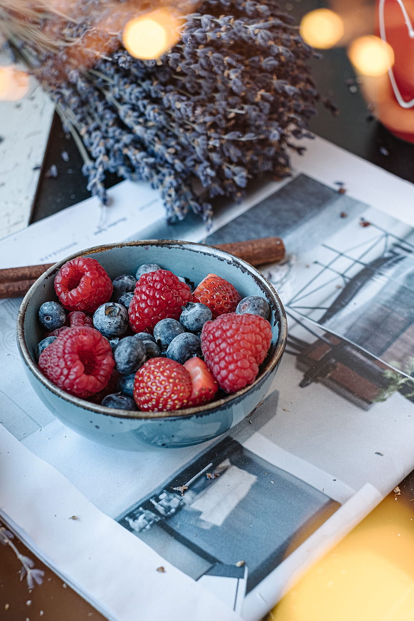 Food, Strawberry, Raspberry, Bilberries, Berries, Bowl HD phone wallpaper