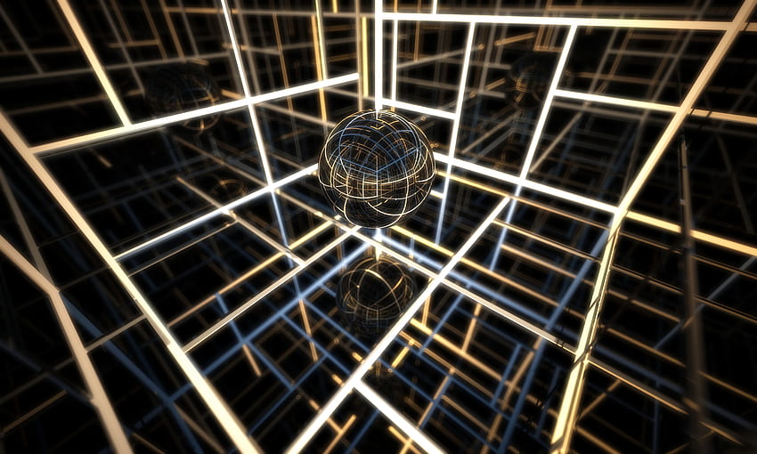 3D, Garis, Bola, Cahaya, Ruang Wallpaper HD